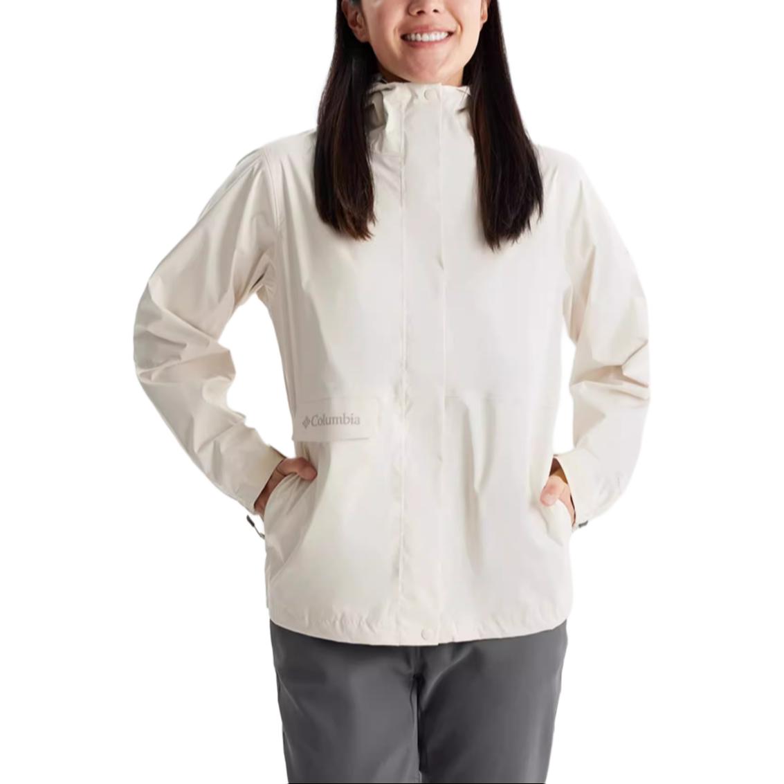 Shop (W) Columbia 輕量防水風衣外套 象牙色 連帽休閒風衣 XR3937-191