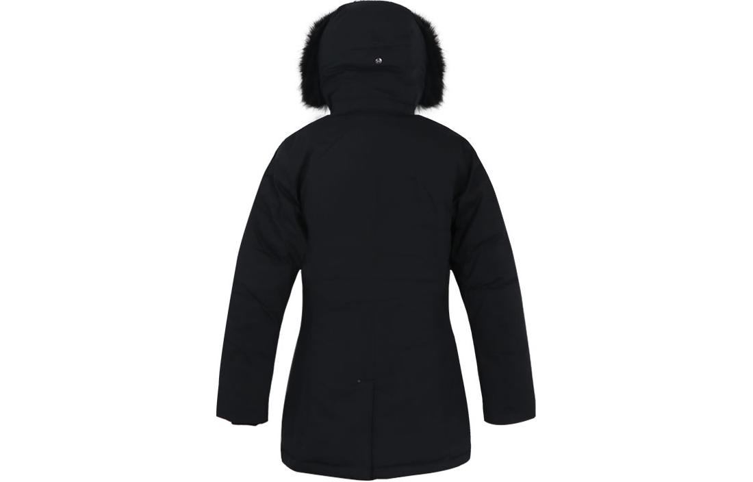 Lookbook (Women) Columbia Long Black Down Parka with Faux Fur Trim - 700 Fill Power Winter WR0220010