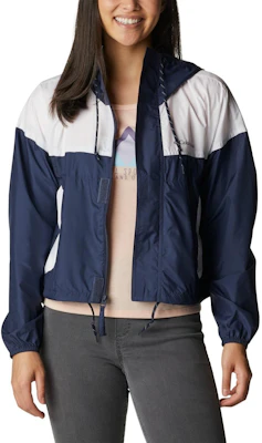 (Women) Columbia Navy Gray Outdoor Colorblock Hoodie Zip Jacket 1989512-466 Buy (Women) Columbia Navy Gray Outdoor Colorblock Hoodie Zip Jacket 1989512-466