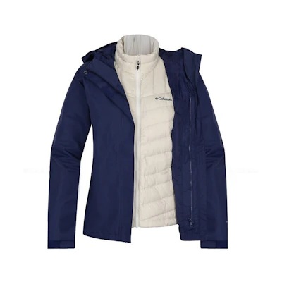 (Women) Columbia Omni-Heat 700-Fill 3-in-1 Detachable Blue Jacket for Outdoors PL7204466