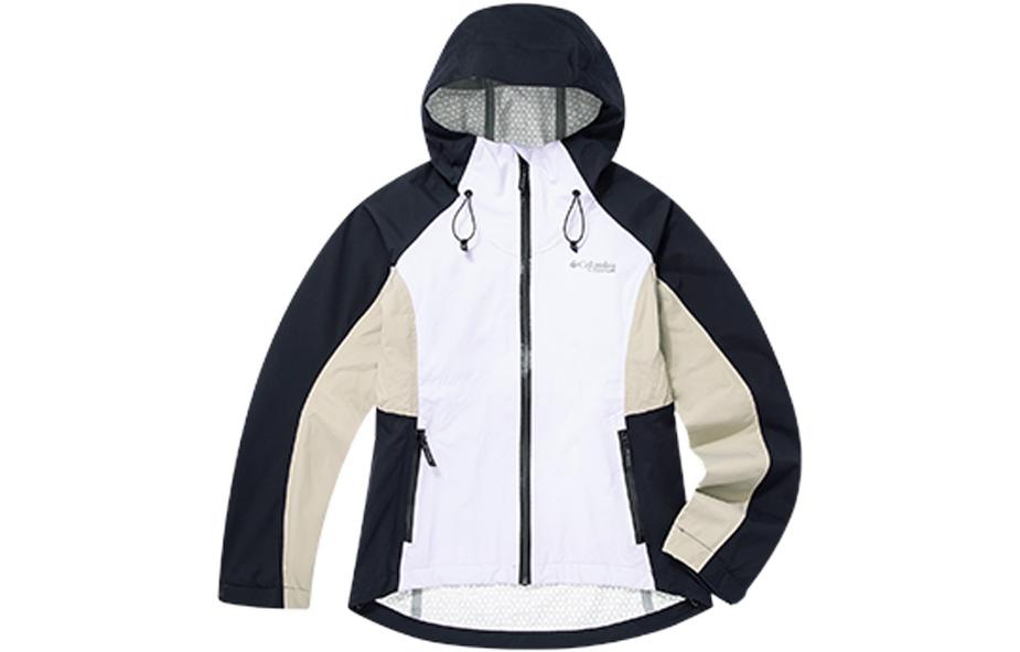 (Women) Columbia Titanium Series  Waterproof Jacket White with Colorblock Logo Print. WR5567-569