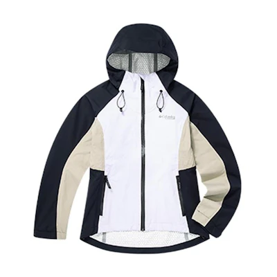 (Women) Columbia Titanium Series Waterproof Jacket White with Colorblock Logo Print. WR5567-569