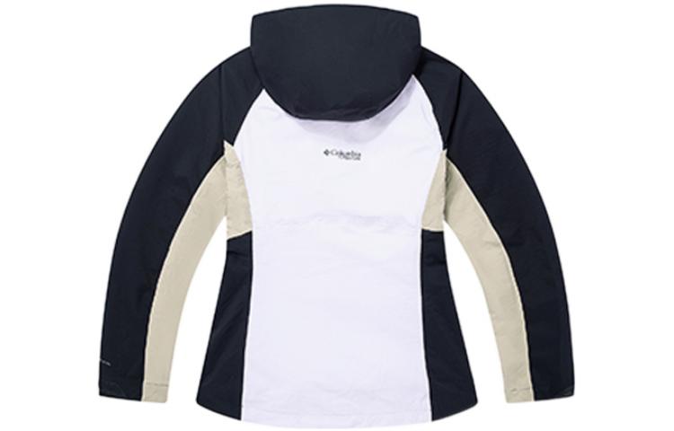 Lookbook (W) Chaqueta Impermeable Columbia Titanium Series Blanca con Logo y Bloques de Color. WR5567-569