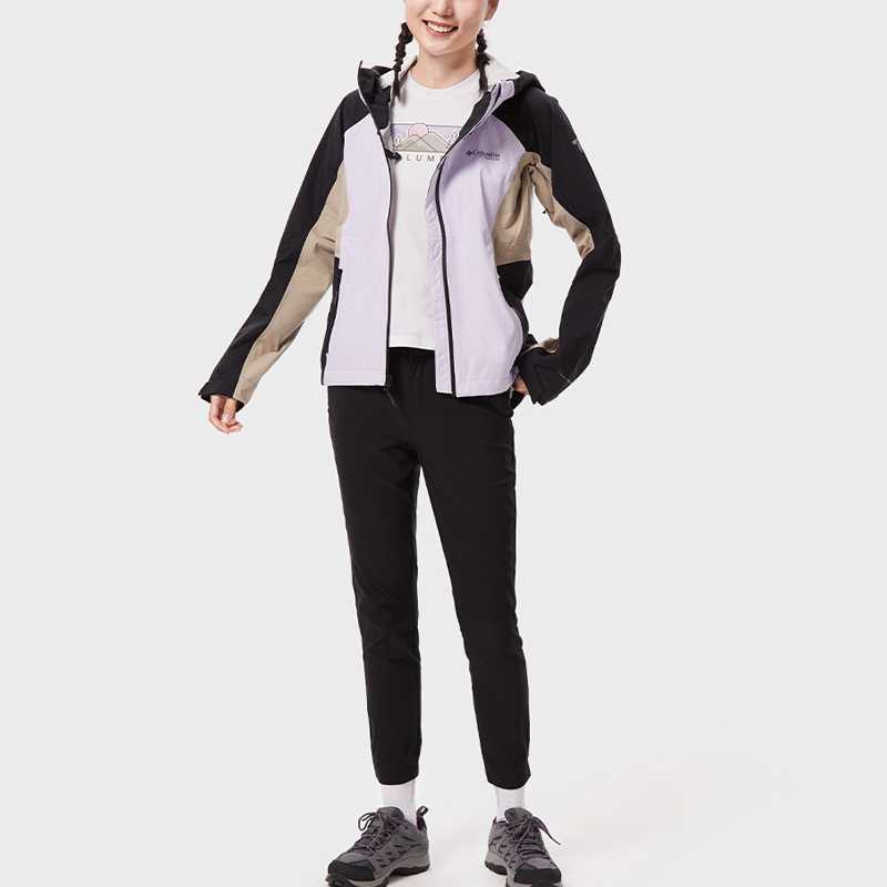 Shop (W) Chaqueta Impermeable Columbia Titanium Series Blanca con Logo y Bloques de Color. WR5567-569