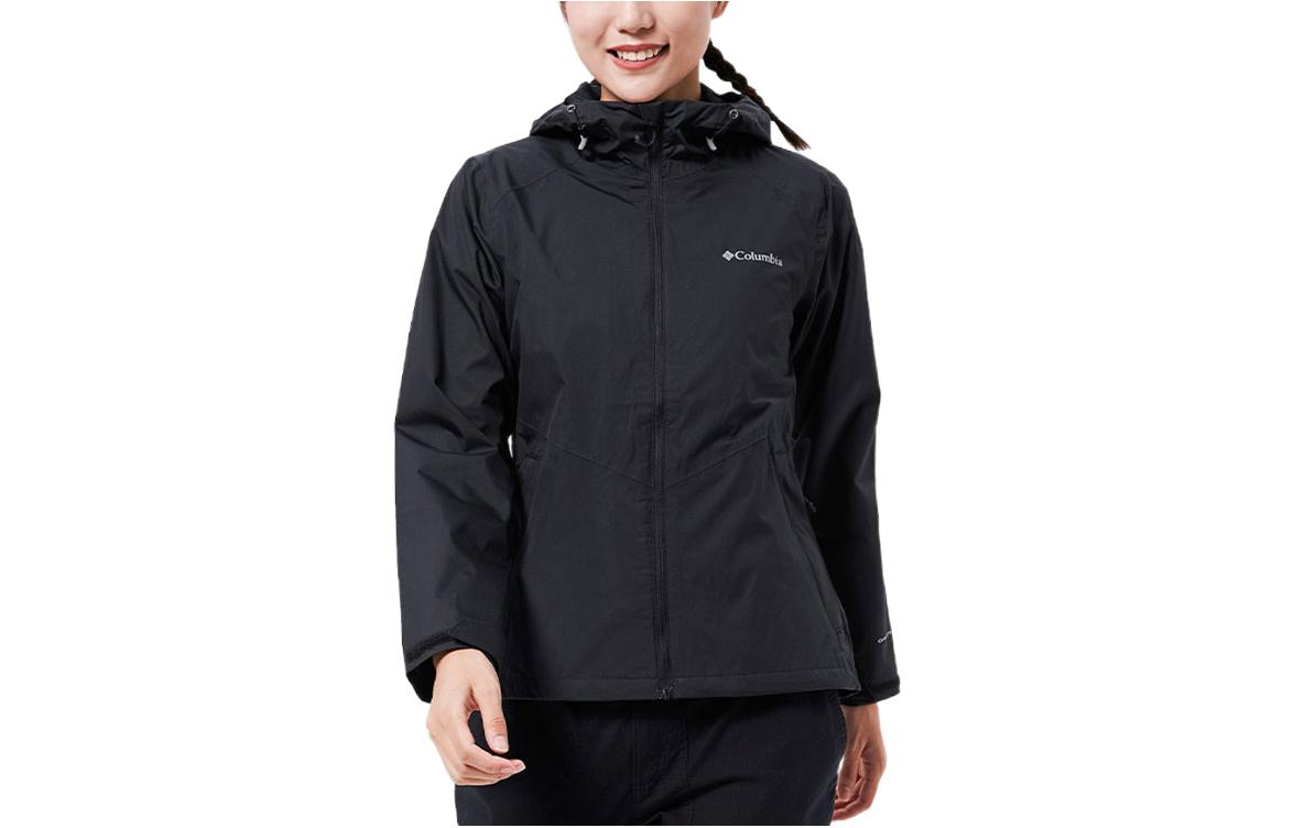 (Women) Columbia Waterproof Windproof Hooded Jacket Black Outdoor Wear RR0097-011