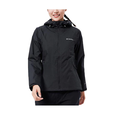 (Women) Columbia Waterproof Windproof Hooded Jacket Black Outdoor Wear RR0097-011
