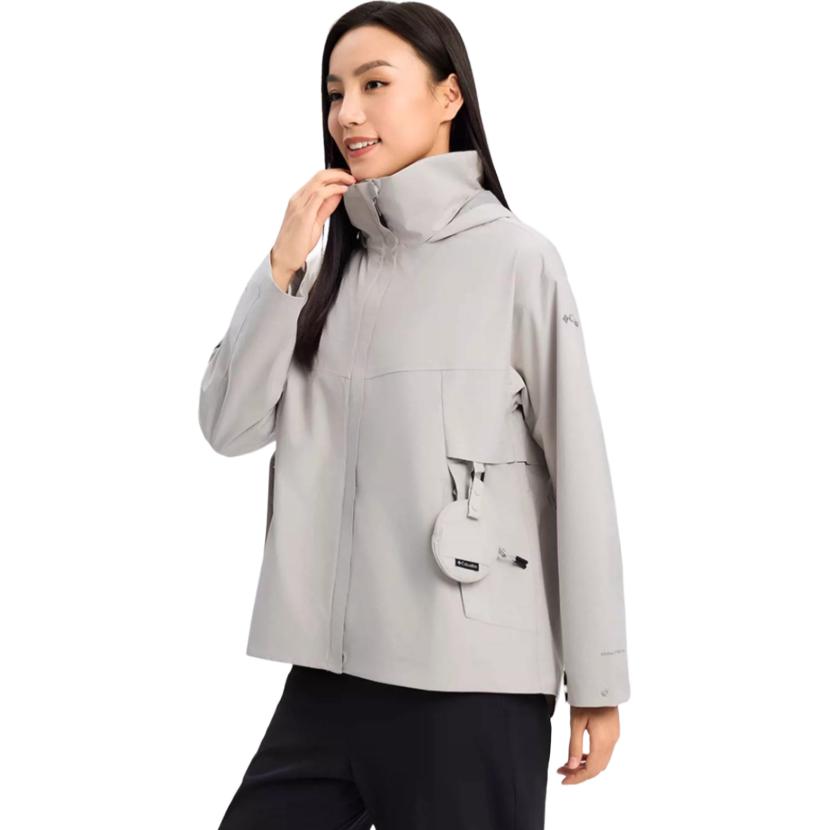 (Women) Columbia White Waterproof Hiking Jacket with Packable Hood and Logo WR9074-278 圖 5