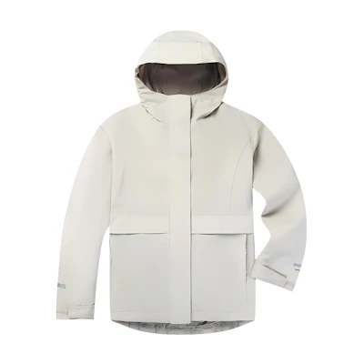 (Women) Columbia White Waterproof Hooded Rain Jacket Outdoor Series WR7861-278