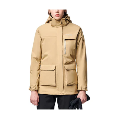(Women) Columbia Yellow 3-in-1 Jacket with Solid Print Logo and Large Pocket PL7209-244