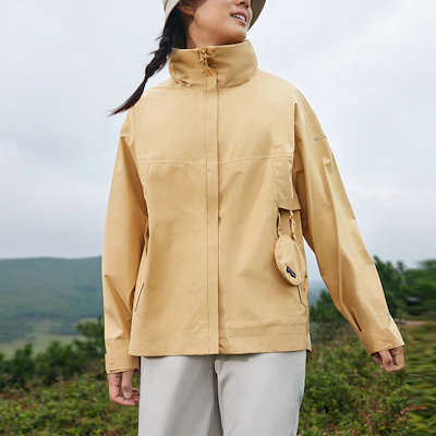 (W) Columbia Jaket Hiking Kuning Waterproof dengan Hoodie Lipat dan Logo WR9074-292 Lookbook (W) Columbia Jaket Hiking Kuning Waterproof dengan Hoodie Lipat dan Logo WR9074-292