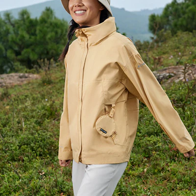 (W) Columbia Jaket Hiking Kuning Waterproof dengan Hoodie Lipat dan Logo WR9074-292 Shop (W) Columbia Jaket Hiking Kuning Waterproof dengan Hoodie Lipat dan Logo WR9074-292