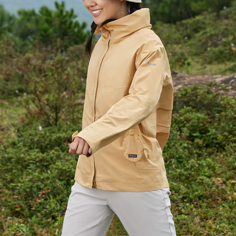 (Women) Columbia Yellow Waterproof Hiking Jacket with Packable Hood and Logo WR9074-292 圖 5