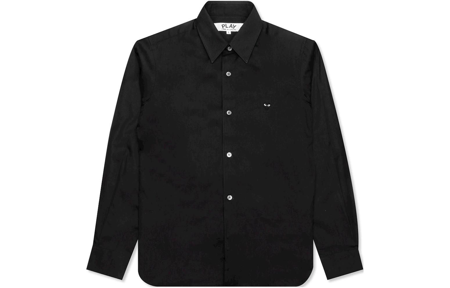 (Women) Comme Des Garçons CDG Play  Badge Button Long Sleeve Shirt Black AZ-B013-051-1 圖 2