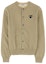 Buy (Women) Comme Des Garçons CDG Play Beige Wool Cardigan with Black Heart Logo. AZ-N023-051-3