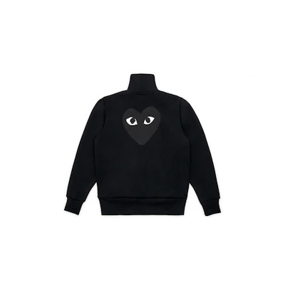 (Women) Comme Des Garçons CDG Play Black Long Sleeve Zip Jacket with Back Heart Design AZ-T255-051-1