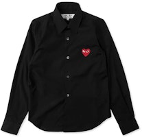 (Women) Comme Des Garçons CDG Play Black Shirt with Red Heart Logo. AZ-B001-051-1 (Women) Comme Des Garçons CDG Play Black Shirt with Red Heart Logo. AZ-B001-051-1