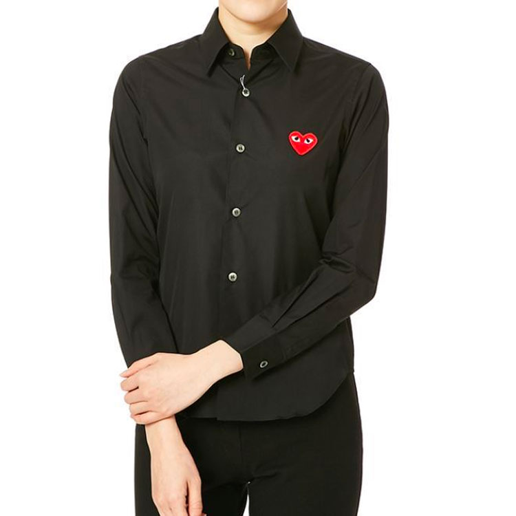 Shop (Women) Comme Des Garçons CDG Play  Black Shirt with Red Heart Logo. AZ-B001-051-1