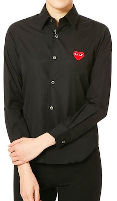 (Women) Comme Des Garçons CDG Play Black Shirt with Red Heart Logo. AZ-B001-051-1 Shop (Women) Comme Des Garçons CDG Play Black Shirt with Red Heart Logo. AZ-B001-051-1
