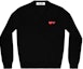 Buy (Women) Comme Des Garçons CDG Play Black V-Neck Pullover Sweater with Double Heart Patch. AZ-N055-051-1