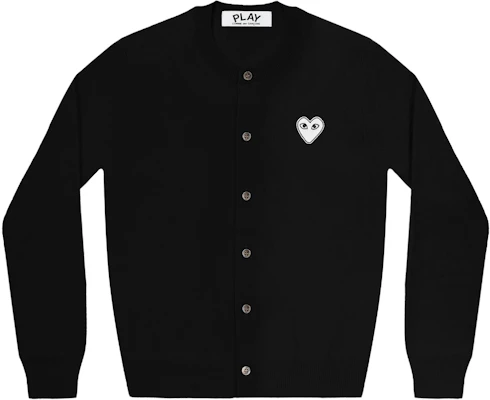 (W) Comme Des Garçons CDG Play 黑色羊毛開襟針織衫長袖款。 AZ-N061-051-1 Order (W) Comme Des Garçons CDG Play 黑色羊毛開襟針織衫長袖款。 AZ-N061-051-1