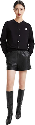 (W) Comme Des Garçons CDG Play 黑色羊毛開襟針織衫長袖款。 AZ-N061-051-1 Purchase (W) Comme Des Garçons CDG Play 黑色羊毛開襟針織衫長袖款。 AZ-N061-051-1