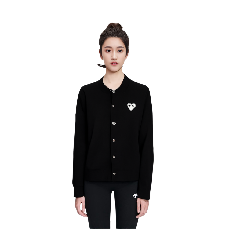(Women) Comme Des Garçons CDG Play  Black Wool Knit Cardigan Sweater Long Sleeve. AZ-N061-051-1 圖 6