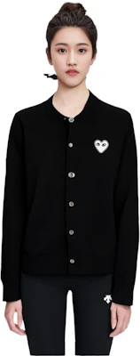 (W) Comme Des Garçons CDG Play 黑色羊毛開襟針織衫長袖款。 AZ-N061-051-1 Details for (W) Comme Des Garçons CDG Play 黑色羊毛開襟針織衫長袖款。 AZ-N061-051-1