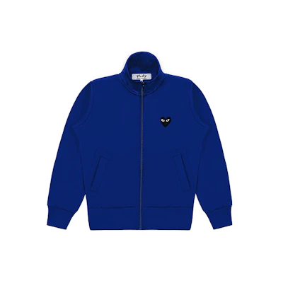 (Women) Comme Des Garçons CDG Play Blue Sweatshirt with Black Heart Logo. AZ-T255-051-2