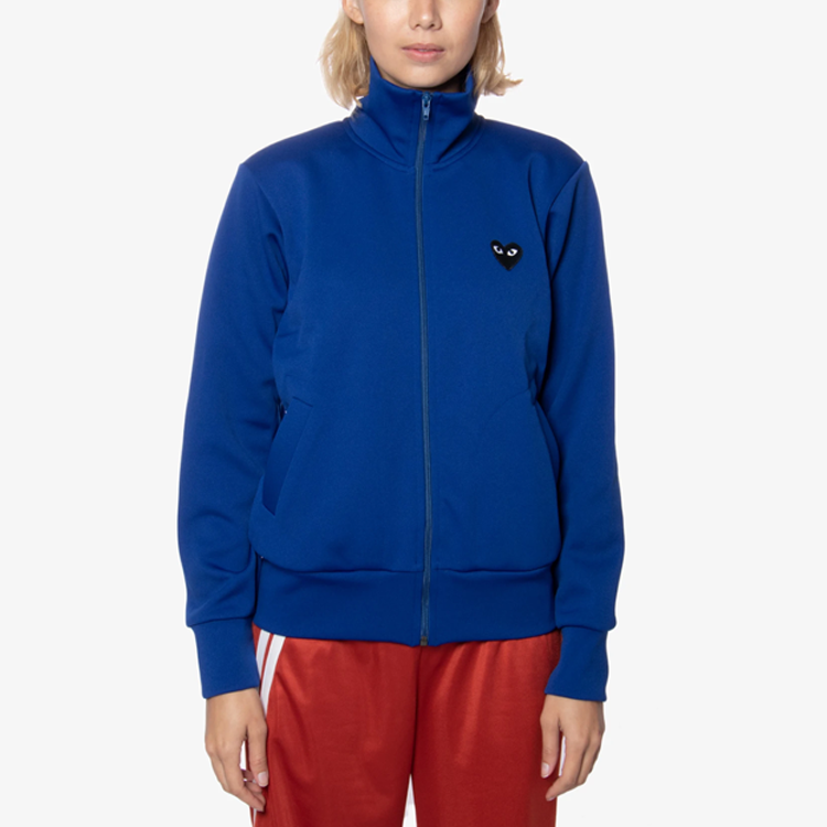 Shop (Women) Comme Des Garçons CDG Play  Blue Sweatshirt with Black Heart Logo. AZ-T255-051-2