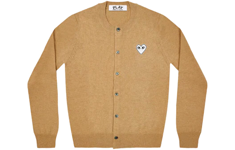 (Women) Comme Des Garçons CDG Play  Graphic Print Yellow Cashmere Sweater. AZ-N065-051-2