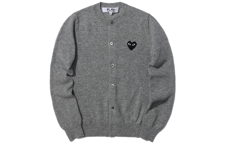 (Women) Comme Des Garçons CDG Play  Gray Cashmere Cardigan with Embroidered Logo. CPXCDDAZN023X-002 圖 2