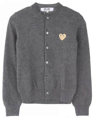 (W) Comme Des Garçons CDG Play 灰色長袖針織開襟毛衣。 AZ-N049-051-3 Order (W) Comme Des Garçons CDG Play 灰色長袖針織開襟毛衣。 AZ-N049-051-3