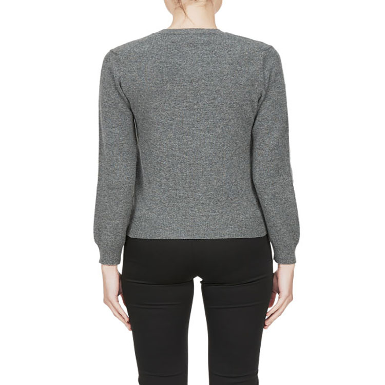 (Women) Comme Des Garçons CDG Play  Grey Heart Logo V-Neck Wool Knit Sweater. AZ-N001-051-3 圖 4