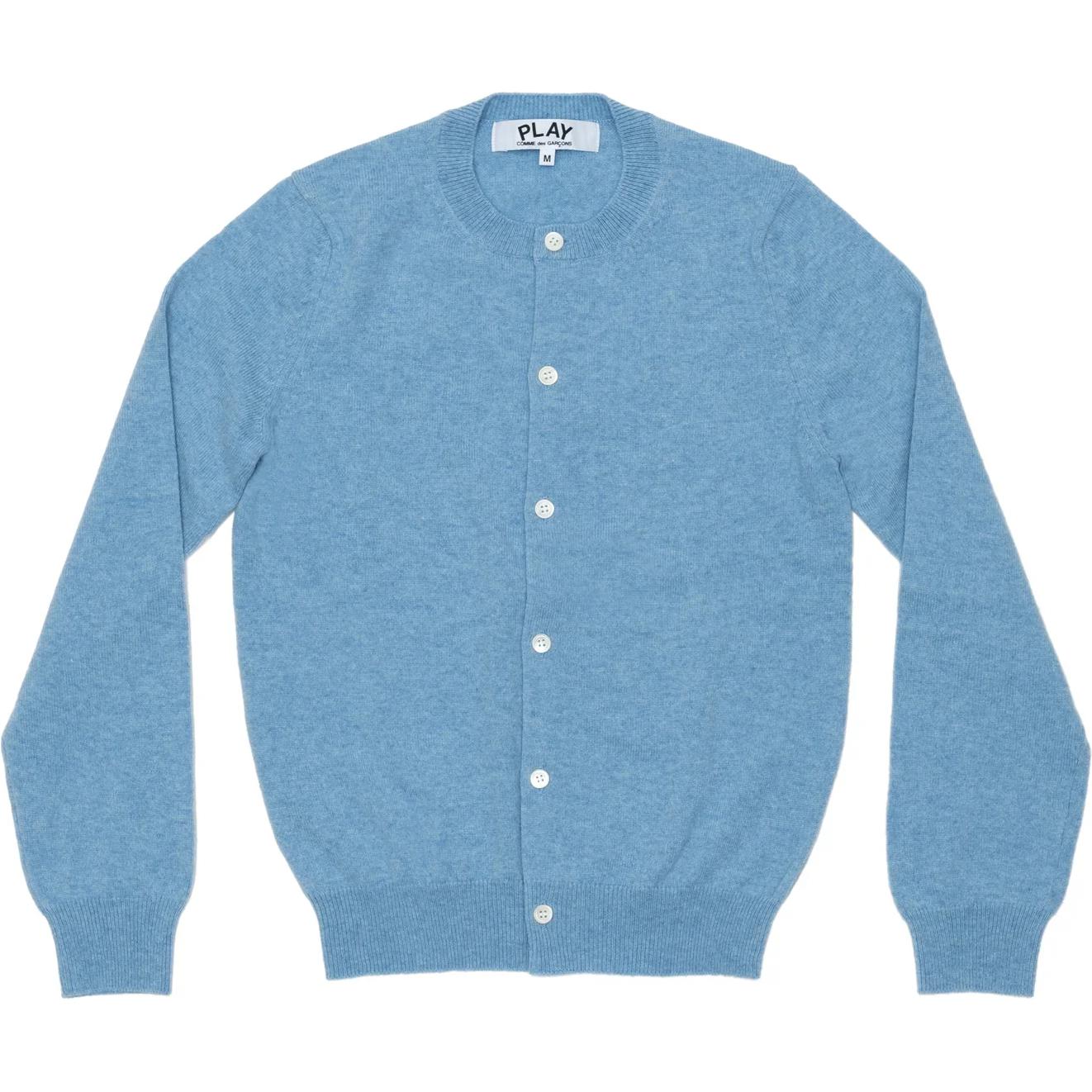 (Women) Comme Des Garçons CDG Play  Light Blue Cardigan with Heart Embroidery on Sleeve. P1N091-2 圖 2