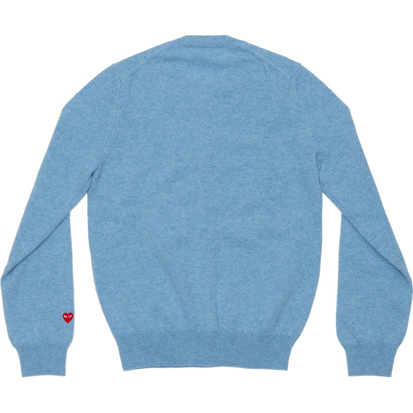 (Women) Comme Des Garçons CDG Play  Light Blue Cardigan with Heart Embroidery on Sleeve. P1N091-2 圖 3