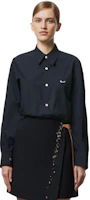 Lookbook (Women) Comme Des Garçons CDG Play Long Sleeve Shirt Black with Heart Logo on Chest. AZ-B003-051-1