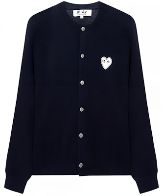(W) Comme Des Garçons CDG Play Kardigan Navy dengan Logo Hati Putih. AZ-N061-051-2 Buy (W) Comme Des Garçons CDG Play Kardigan Navy dengan Logo Hati Putih. AZ-N061-051-2