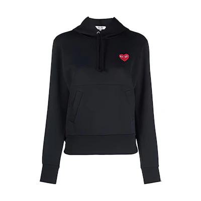 (Women) Comme Des Garçons CDG Play Pullover Hoodie with Heart Embroidery Black. P1T173-1 ,AZ-T173