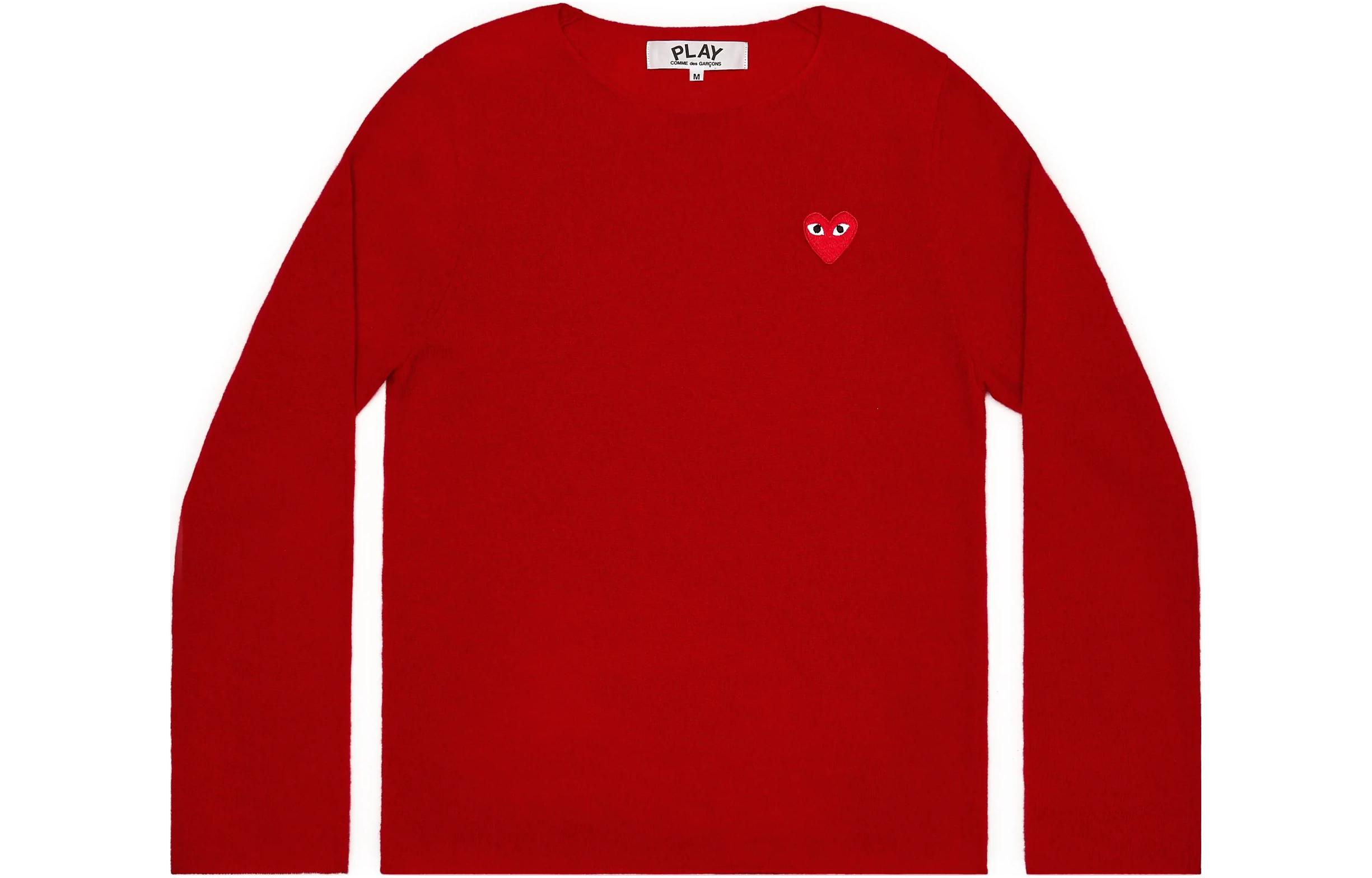 (Women) Comme Des Garçons CDG Play  Red Heart Slim Fit Cashmere Sweater Red. AZ-N067-051-4 圖 2