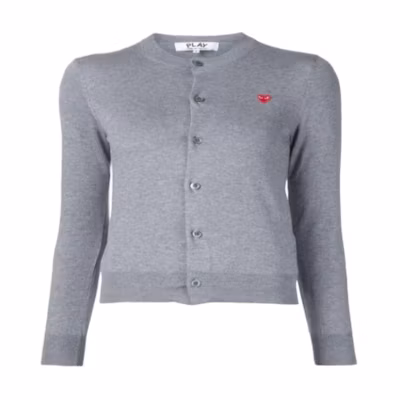(Women) Comme Des Garçons CDG Play Round Neck Long Sleeve Cardigan Sweater AZ-N053-051-4