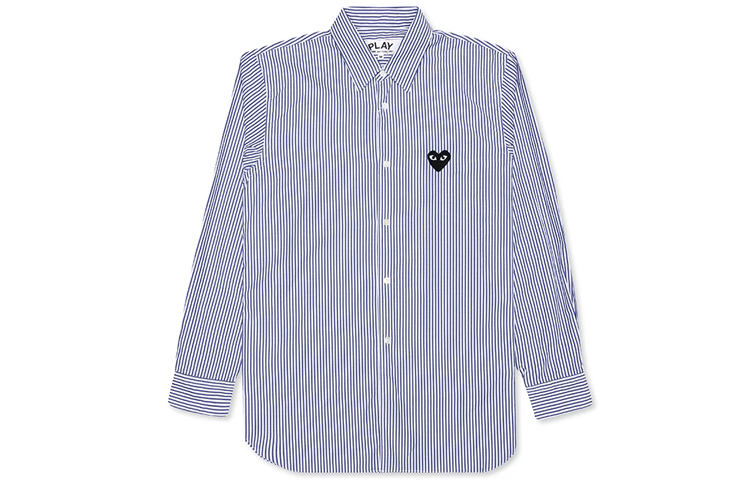Order (Women) Comme Des Garçons CDG Play  Striped Shirt Blue with Black Heart Logo AZ-B017-051-1