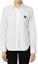Shop (Women) Comme Des Garçons CDG Play White Button-Up Shirt with Black Heart Logo. AZ-B003-051-2