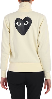 (Women) Comme Des Garçons CDG Play Black Heart White Zip-Up Track Jacket. AZ-T255-051-3 Purchase (Women) Comme Des Garçons CDG Play Black Heart White Zip-Up Track Jacket. AZ-T255-051-3