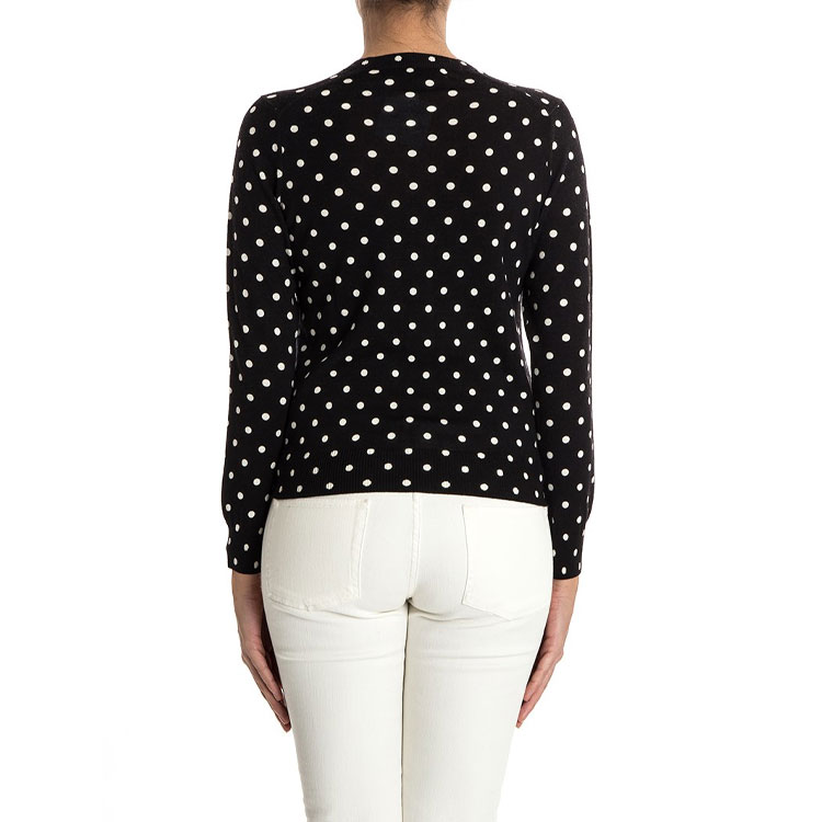 (Women) Comme Des Garçons CDG Play Black Heart Polka Dot Wool Knit Sweater  Black AZ-N037-051-1 圖 4