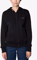 Shop (Women) Comme Des Garçons CDG Play Black Hoodie Zip-Up Jacket with Heart Logo Black AZ-T253-051-1