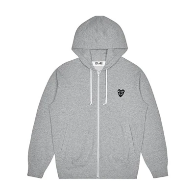 (Women) Comme Des Garçons CDG Play Double Eye Black Heart Hoodie Zip-Up Grey. AZ-T301-051-1