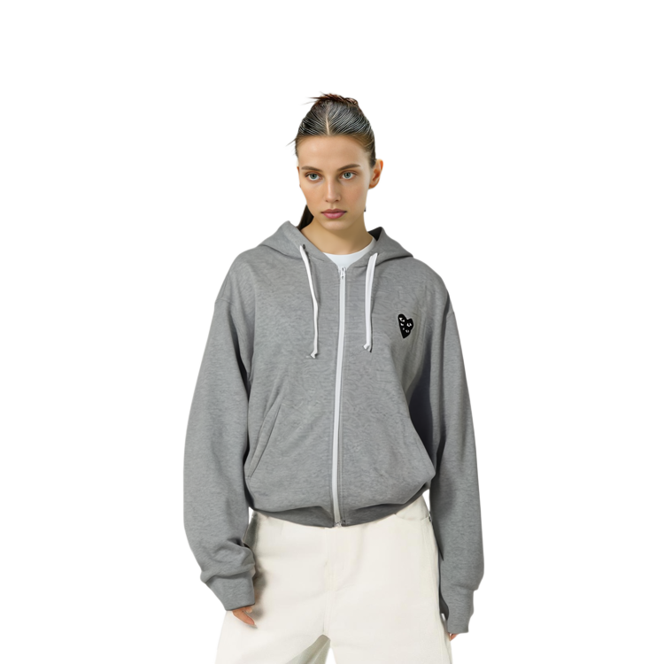 (Women) Comme Des Garçons CDG Play Double Eye Black Heart Hoodie Zip-Up  Grey. AZ-T301-051-1 圖 3