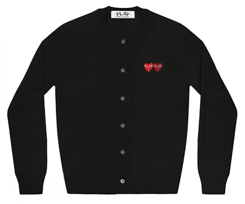 (W) Comme Des Garçons CDG Play 雙心黑色羊絨毛衣外套. AZ-N057-051-1 Buy (W) Comme Des Garçons CDG Play 雙心黑色羊絨毛衣外套. AZ-N057-051-1
