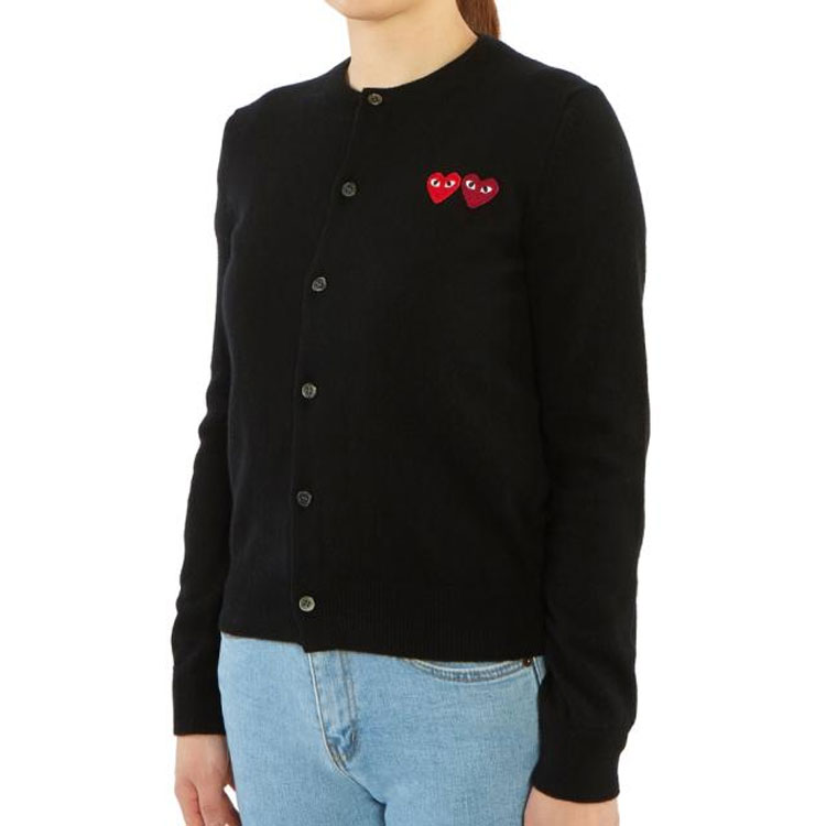 (Women) Comme Des Garçons CDG Play Double Heart  Cashmere Cardigan Black. AZ-N057-051-1 圖 5