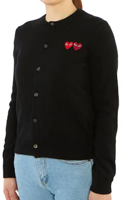 (W) Comme Des Garçons CDG Play 雙心黑色羊絨毛衣外套. AZ-N057-051-1 Purchase (W) Comme Des Garçons CDG Play 雙心黑色羊絨毛衣外套. AZ-N057-051-1